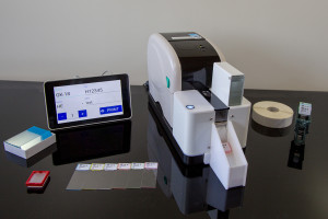 Automatic microscope slide label printer